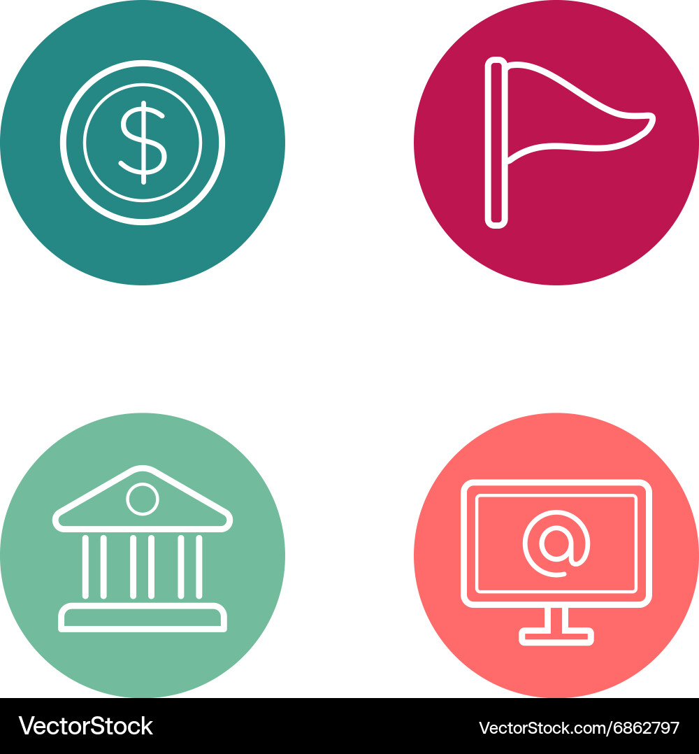 Round circle buttons with icons can be used Vector Image