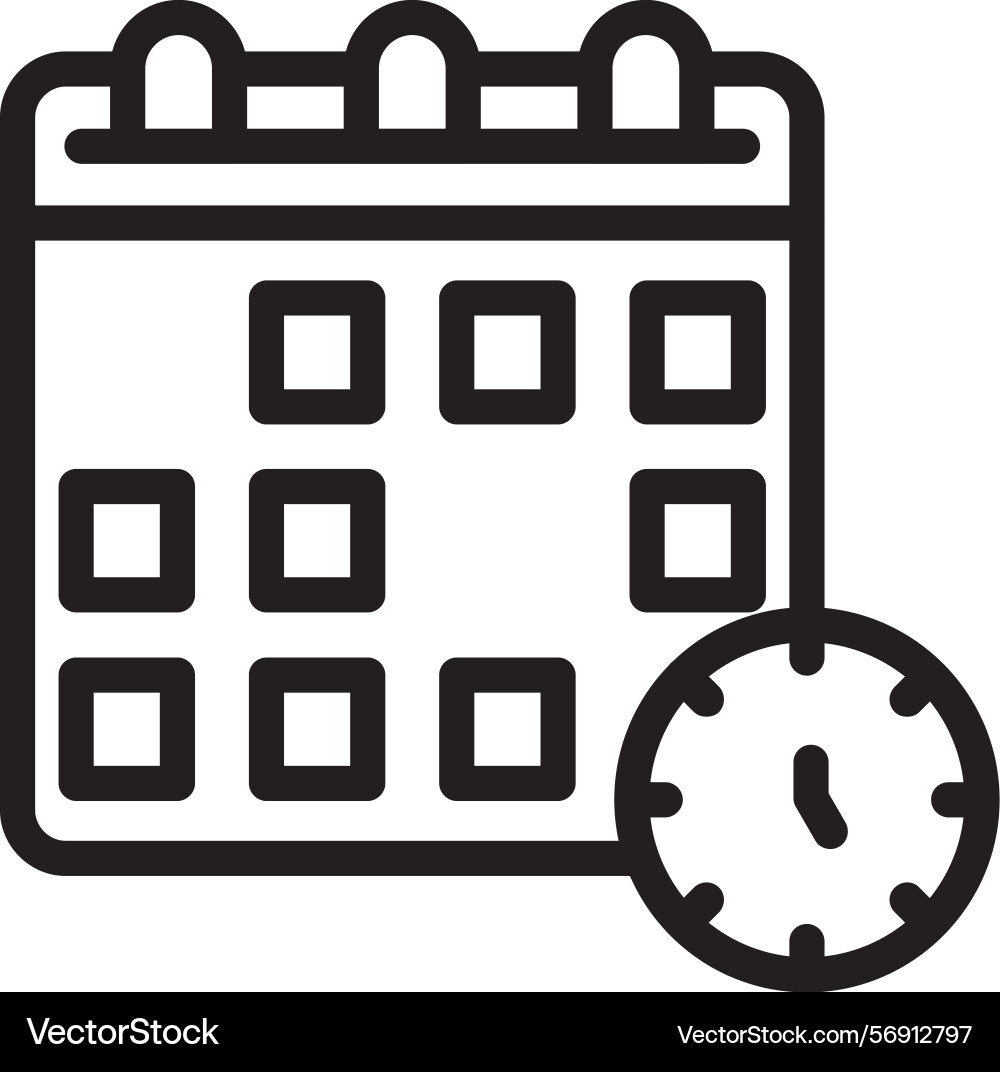 Schedule linear style icon design vector image