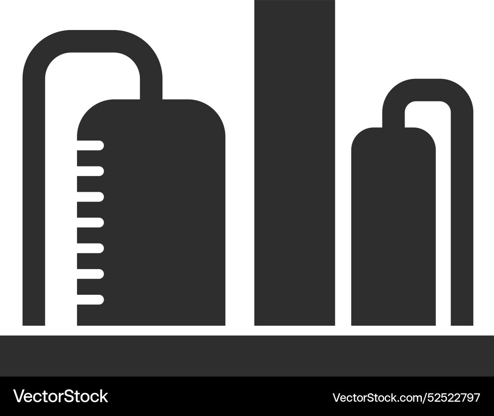 Schwarze Raffinerie Ikone chemische Pumpe Tank Symbol Schwarze Raffinerie Ikone chemische Pumpe Tank Symbol vektorbild