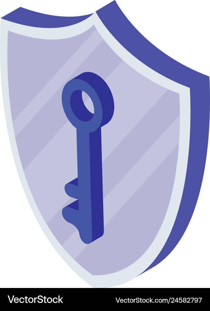 Security shield with key Vector Image