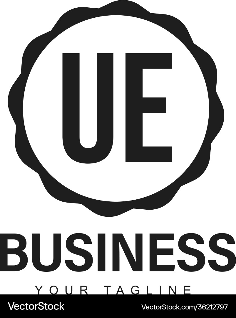 Ue initial a logo design with abstract style vector image