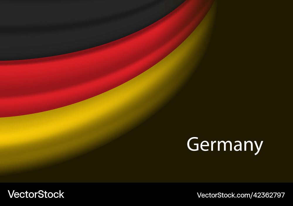 Wave flag of germany on dark background banner Wave flag of germany on dark background banner vector image