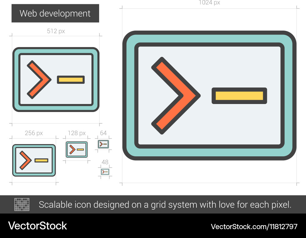 Web development line icon vector image