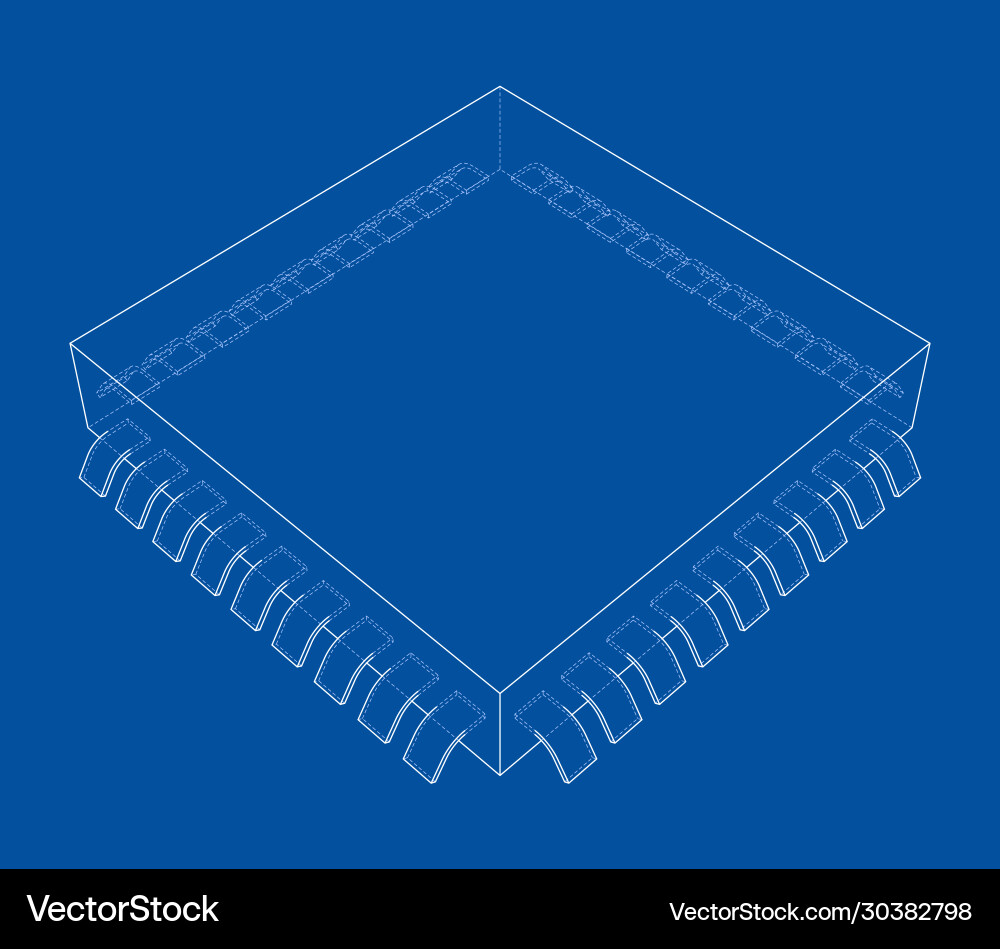 3d microchip rendering 3d microchip rendering vector image