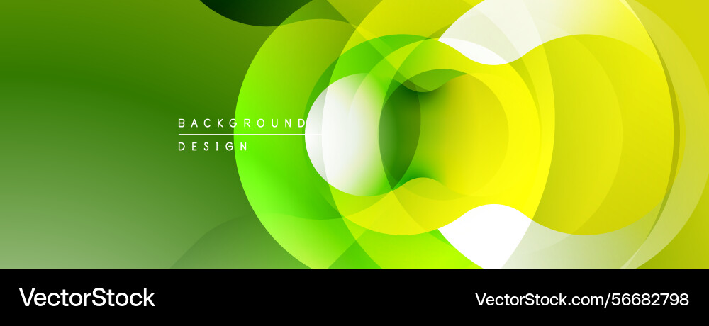 Abstract circles overlap creating vibrant green Vector Image