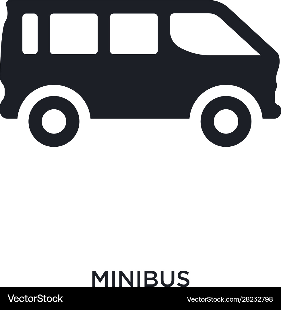 Black minibus isolated icon simple element from vector image