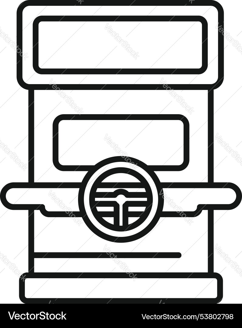 Double decker bus front view line icon showing Double decker bus front view line icon showing Vector Image