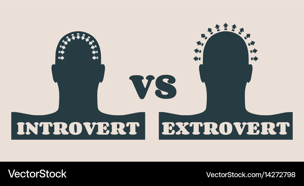 Extrovert und introvertieren Metapher vektorbild