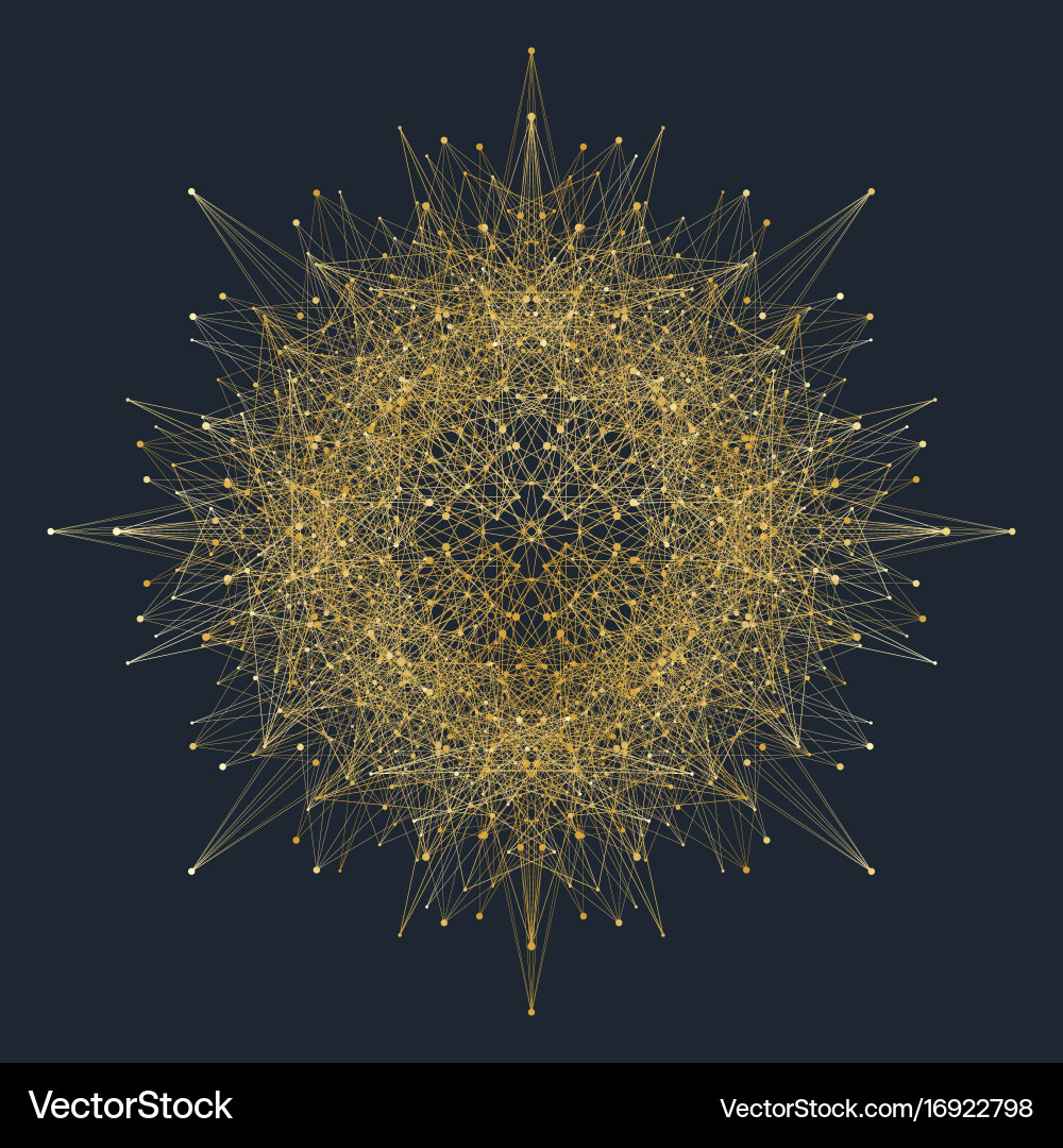Fractal element with compounds lines and dots big vector image