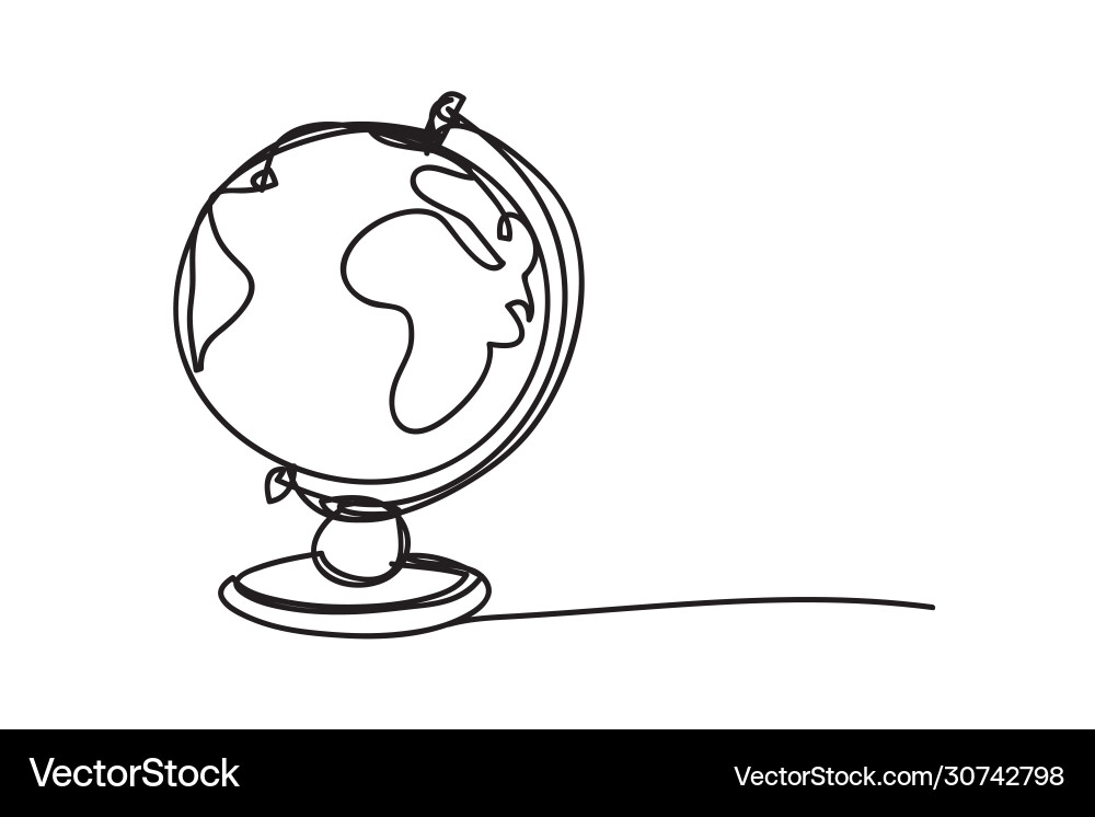 Globe world map line drawing style design Globe world map line drawing style design vector image