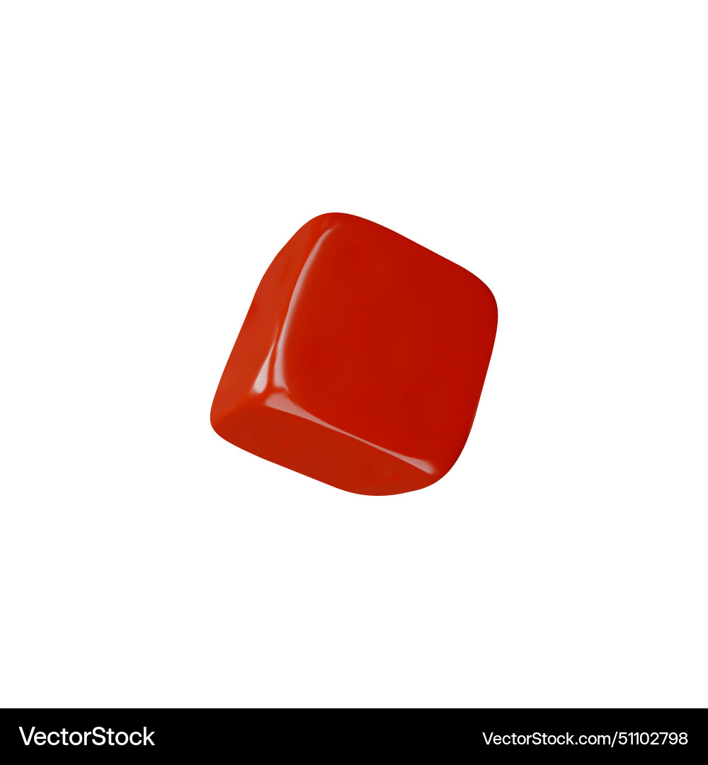 Glossy red square cube with soft corners falling Glossy red square cube with soft corners falling Vector Image