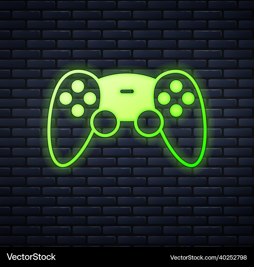 Glowing neon game controller or joystick Glowing neon game controller or joystick vector image