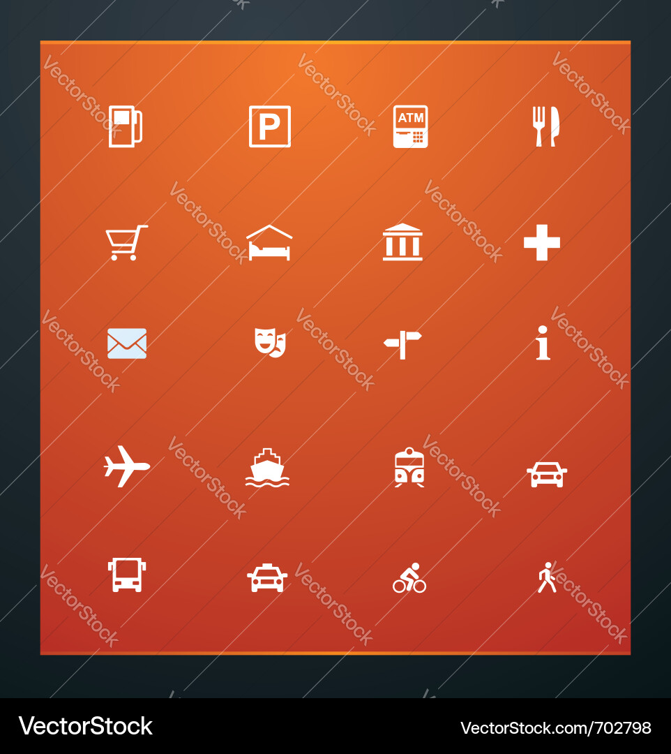 GPS Icons - Navigation Symbols Vector Image