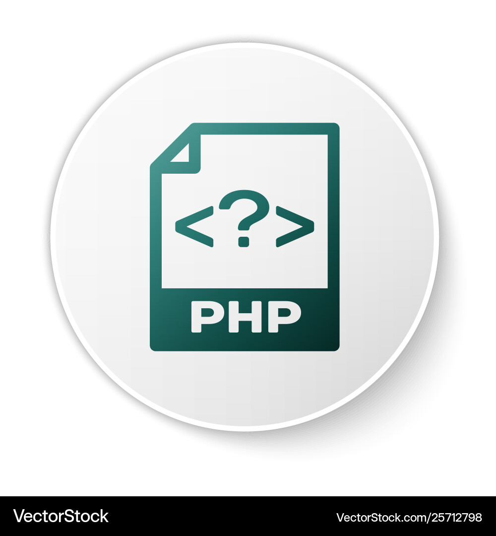 Green php file document icon download button Green php file document icon download button vector image