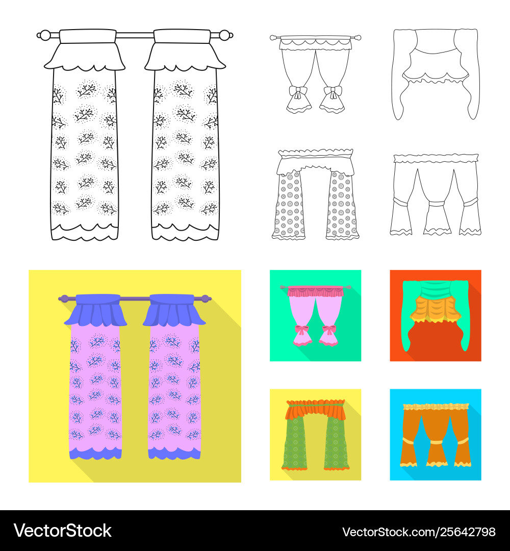 Isolated object curtains and drapes symbol Vector Image