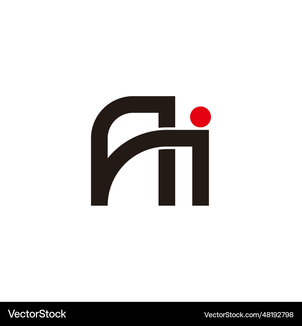 Letter ai overlap line simple logo Vector Image