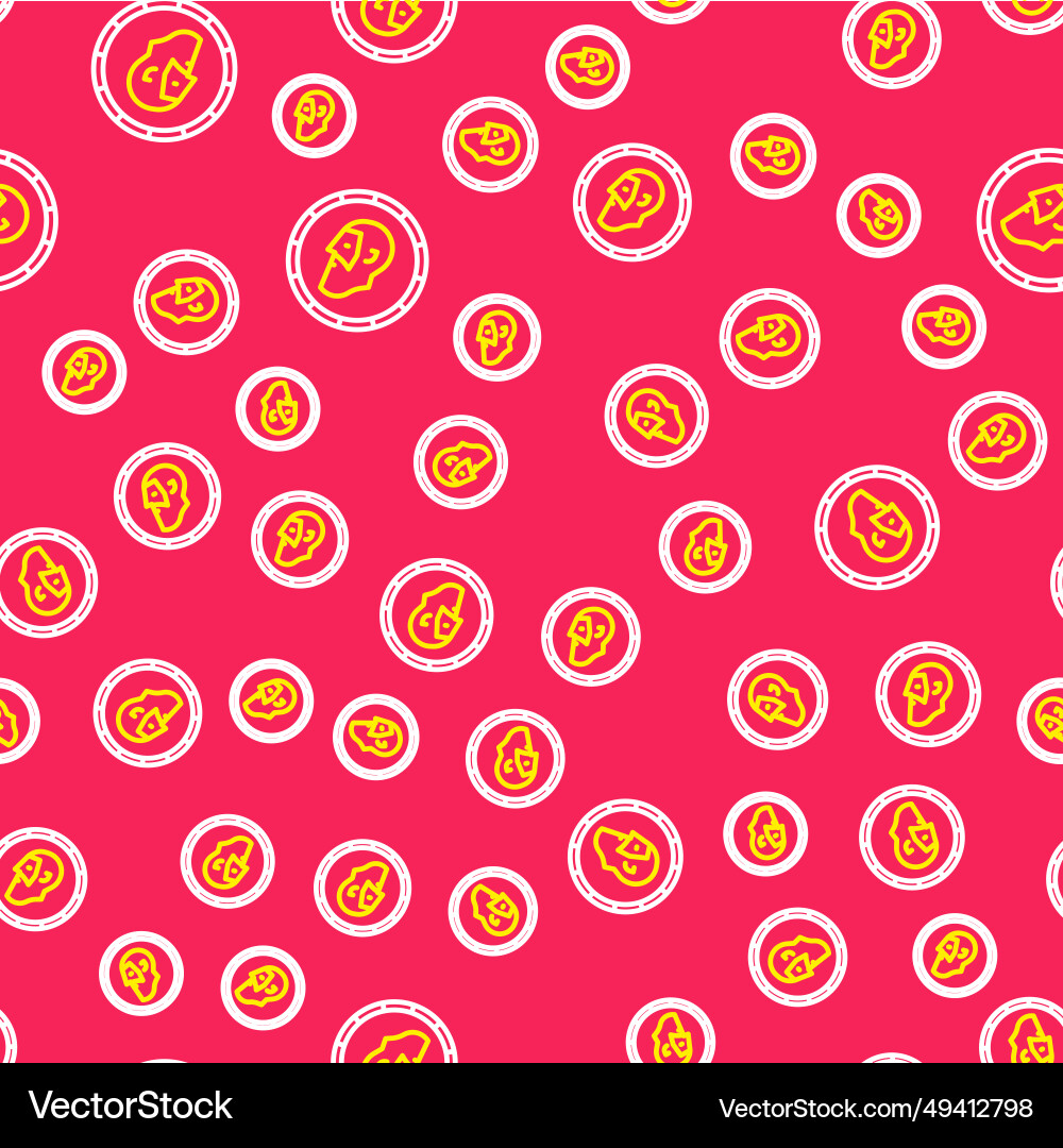 Line ancient coin icon isolated seamless pattern Vector Image