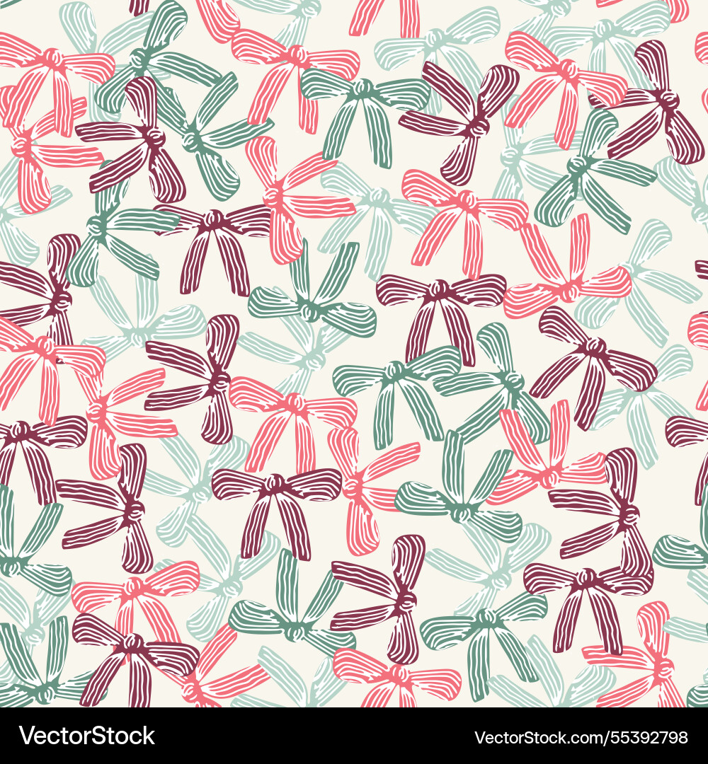Multicolor stencils bow repeat pattern Vector Image