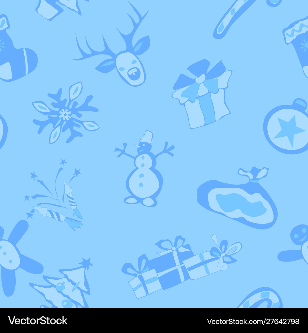 New year seamless pattern holiday characters Vector Image