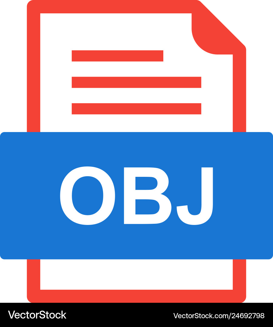 Obj file document icon vector image