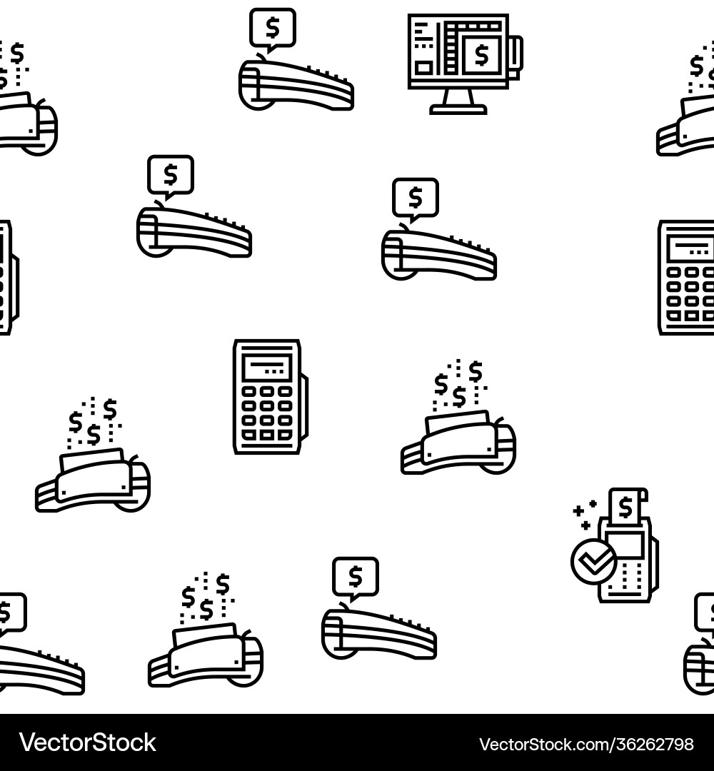 Pos terminal device seamless pattern Pos terminal device seamless pattern Vector Image