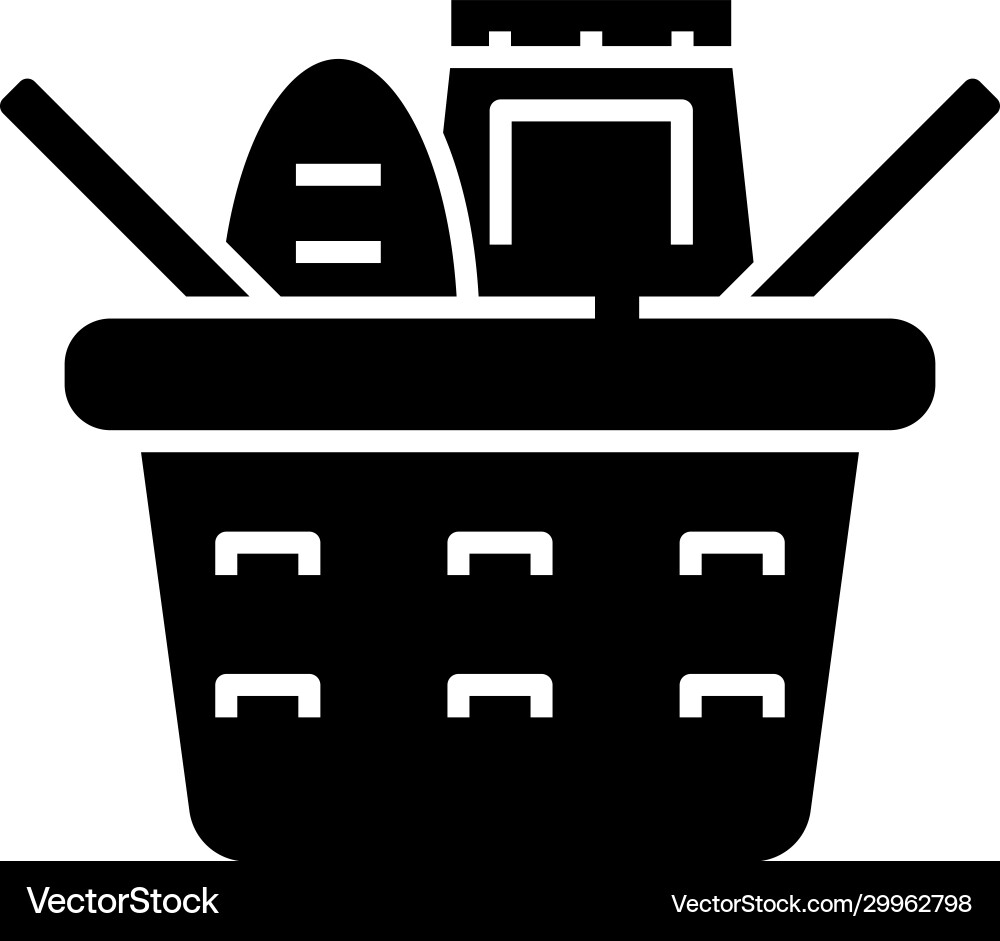 Product basket black icon concept Product basket black icon concept vector image