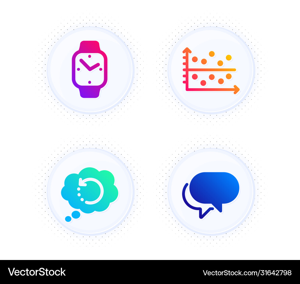 Recovery data dot plot and smartwatch icons set Vector Image