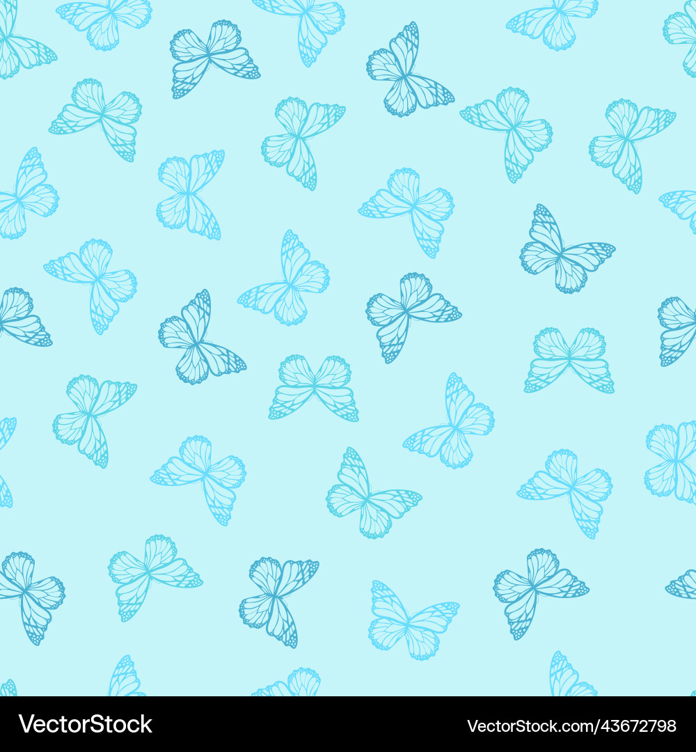 Seamless pattern with butterflies summer Vector Image
