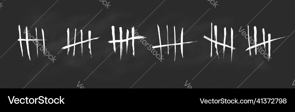 Tally mark prison counting lines set white slash Tally mark prison counting lines set white slash vector image