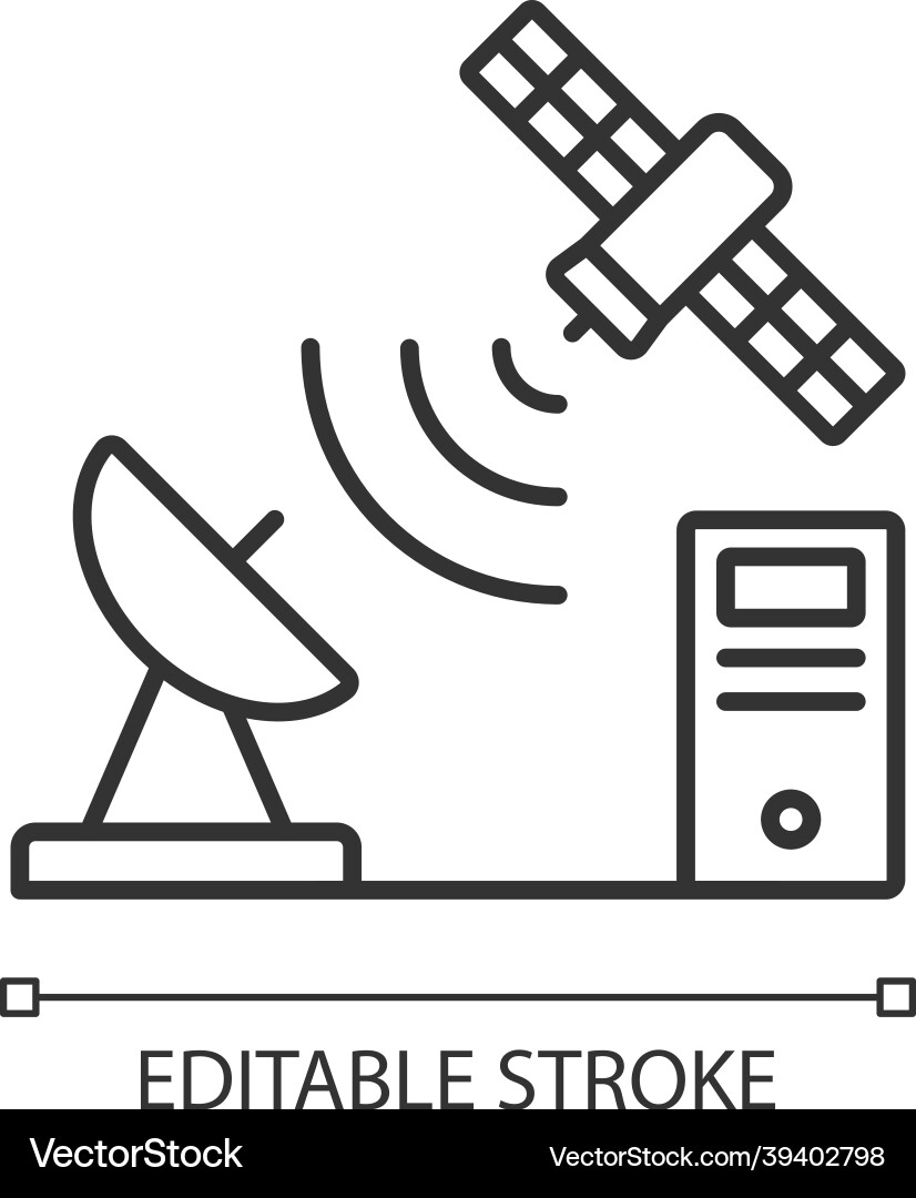 Tcp over satellite linear icon Tcp over satellite linear icon Vector Image