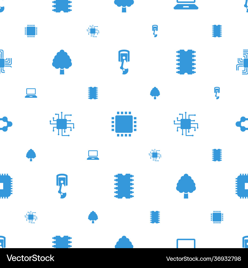 Tech icons pattern seamless white background vector image