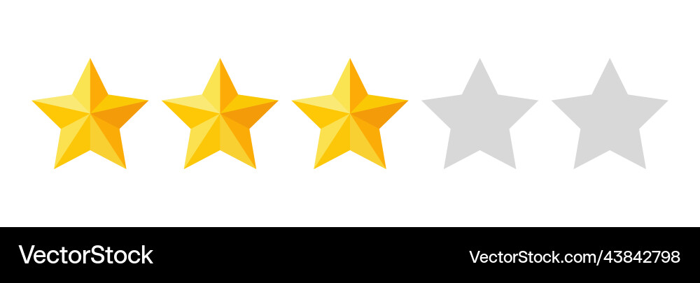 Three stars rating button Three stars rating button vector image