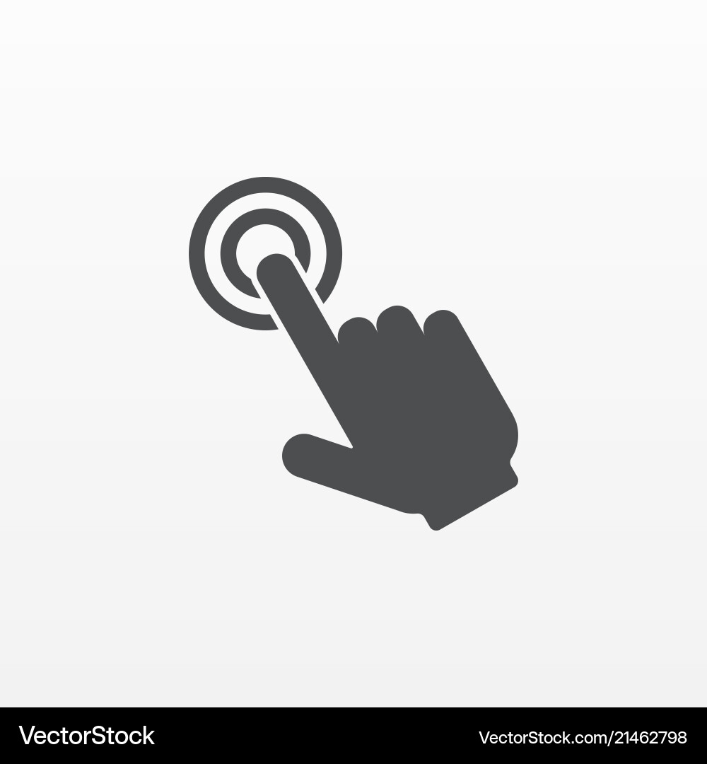 Touch Hand Icon - Push Button vector image