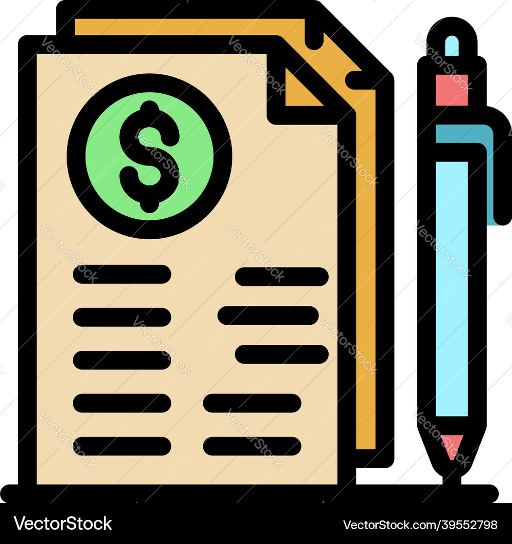Trader documents icon color outline Trader documents icon color outline Vector Image