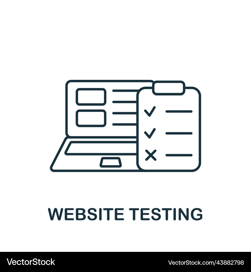 Website testing icon line simple web development Website testing icon line simple web development vector image