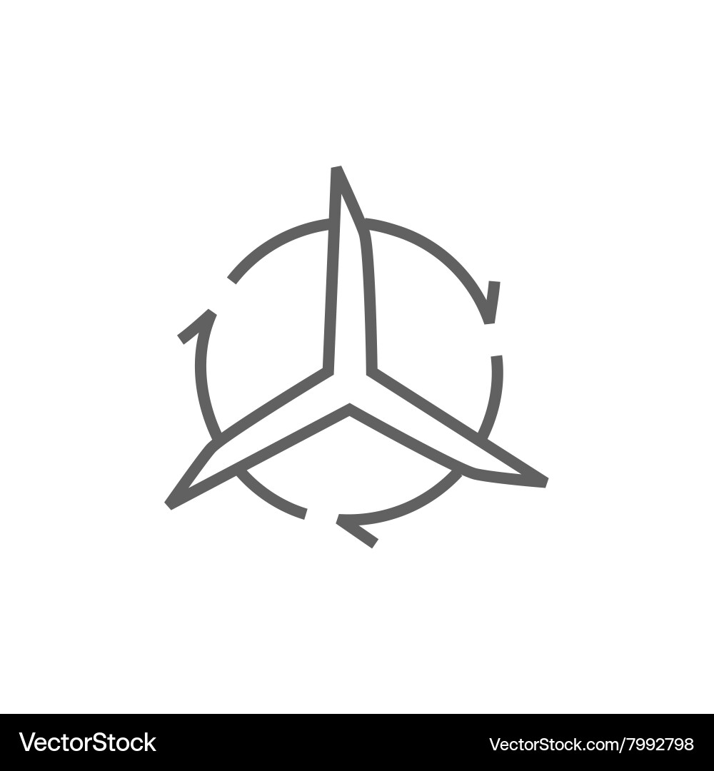 Windmill with arrows line icon vector image