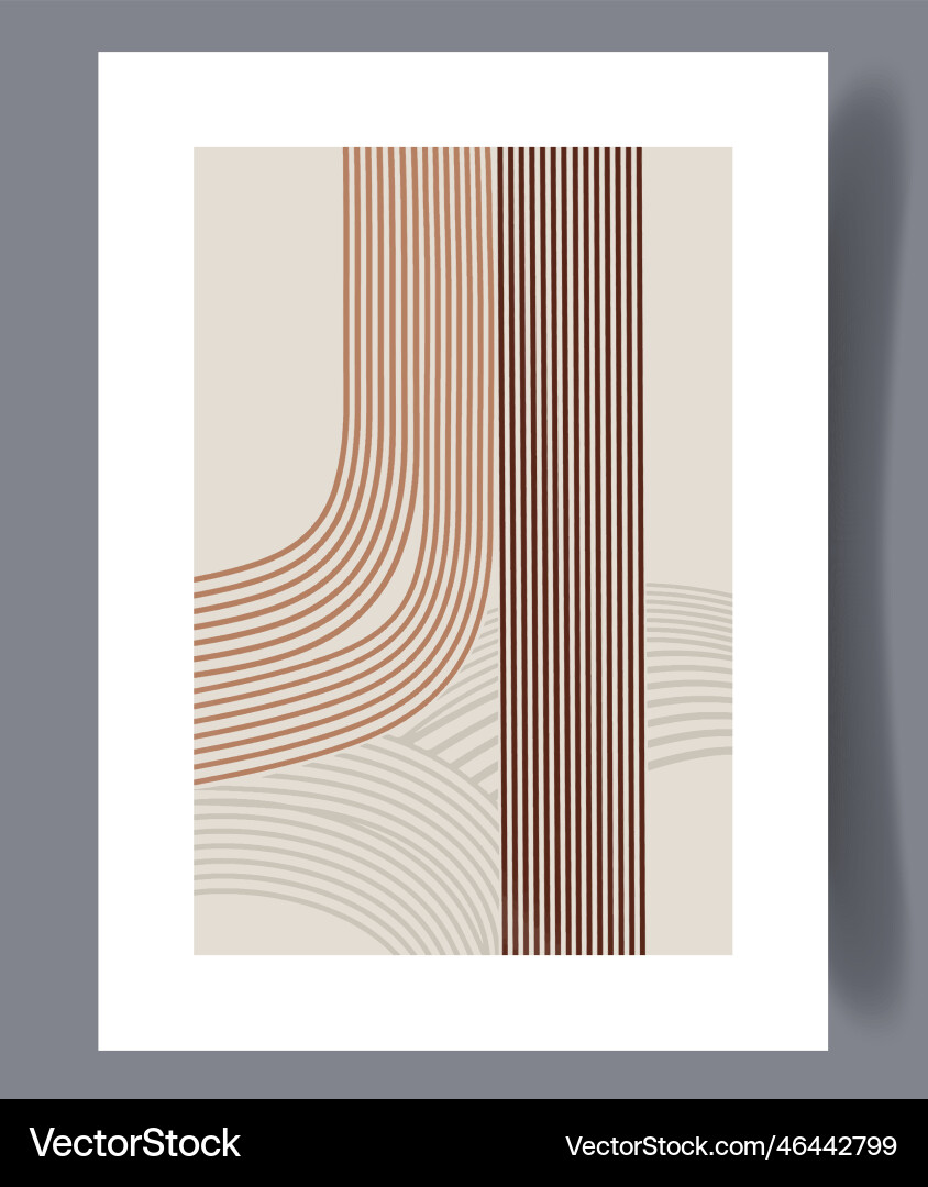 Abstract lines bohemian composition wall art print Abstract lines bohemian composition wall art print vector image