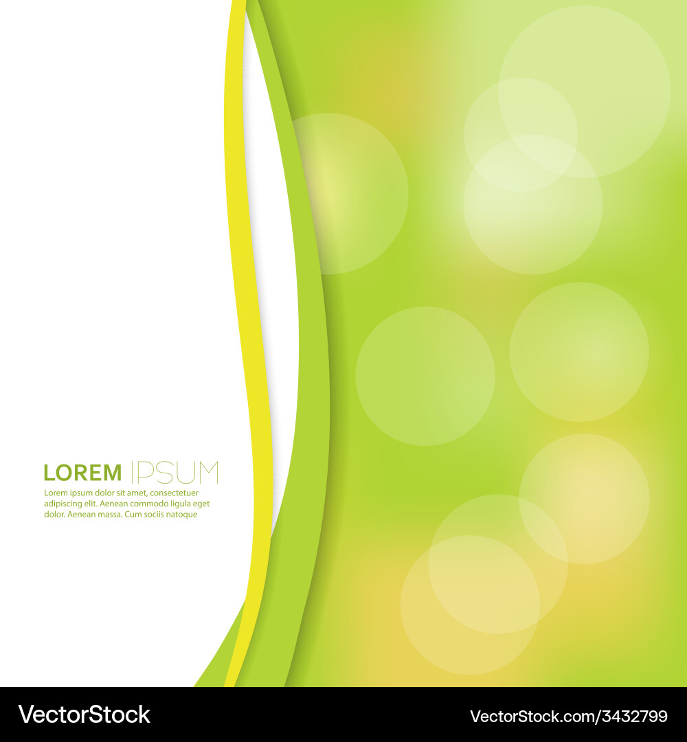 Cover with blurred background and bokeh effect vector image