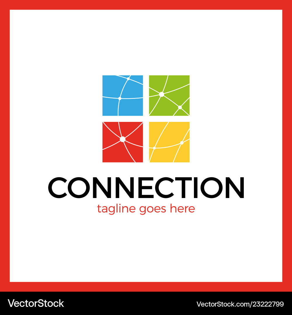 Design abstract four square element crushing vector image