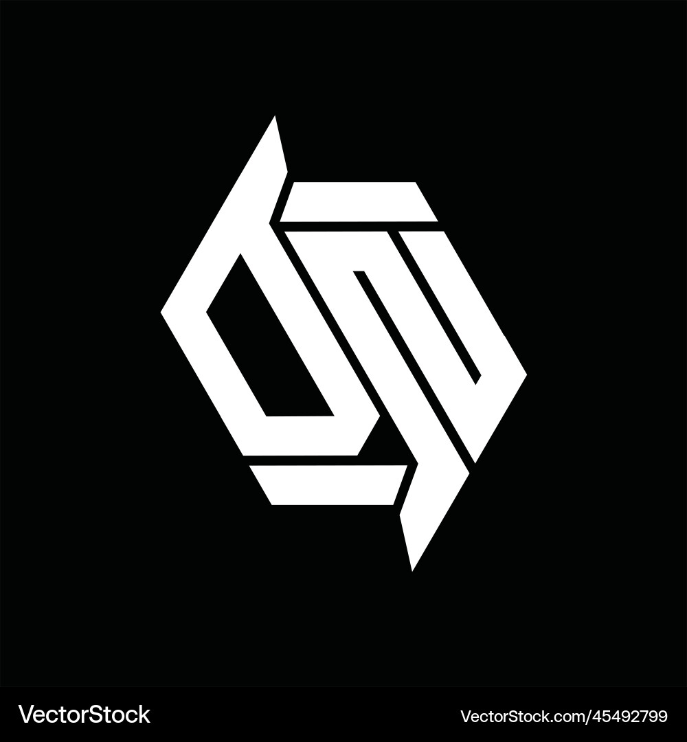Dn logo monogram hexagon abstract shape images Vector Image