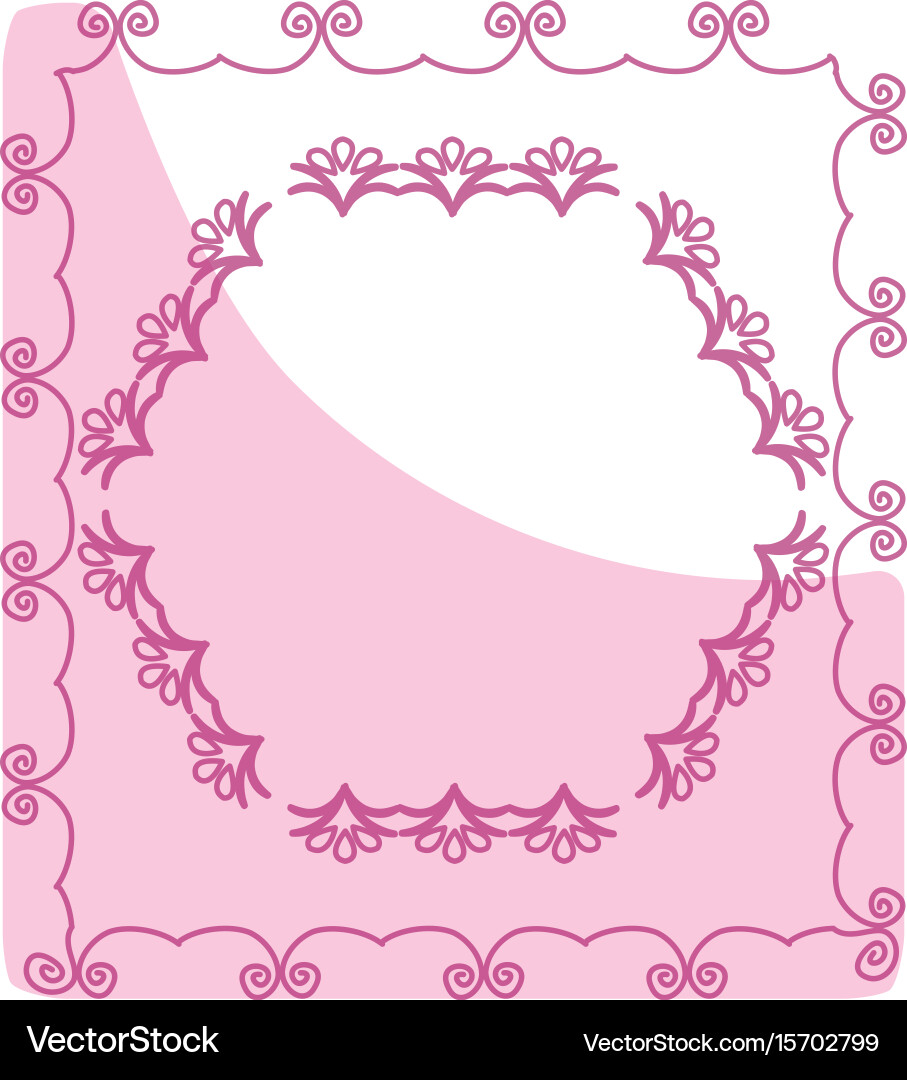 Elegant victorian with square shape frame vector image