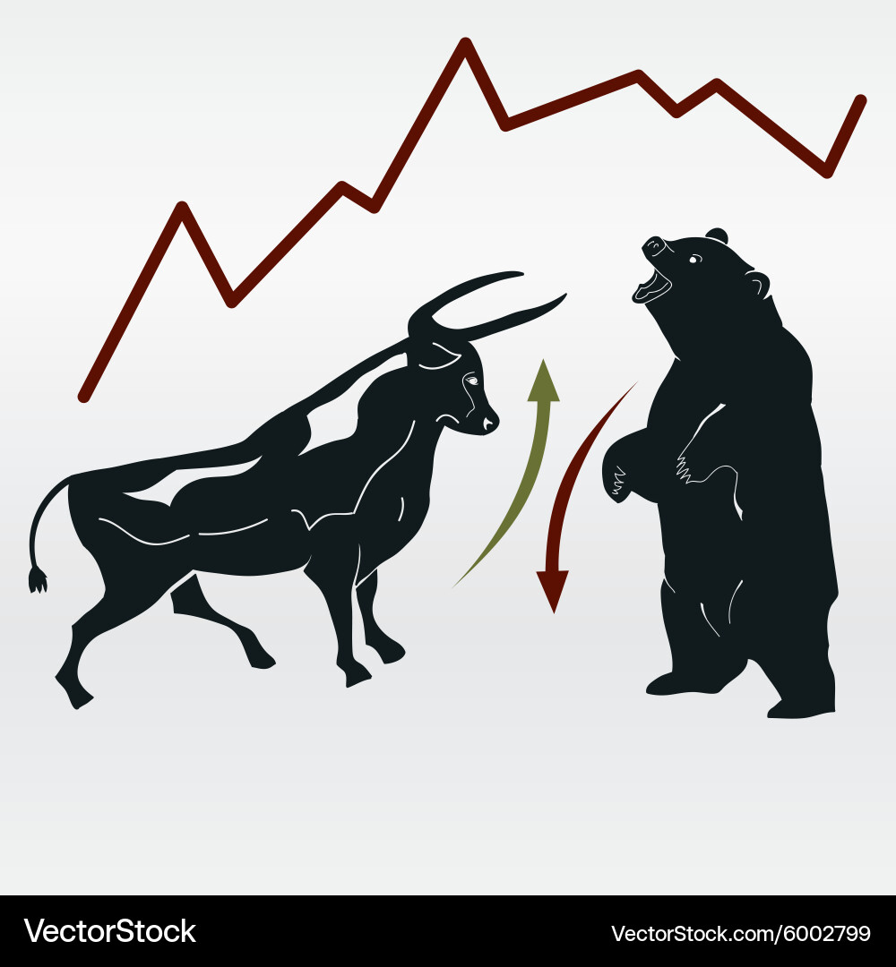 Exchange bull and bear market report Vector Image