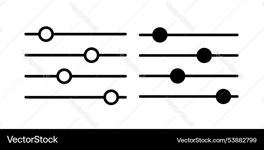 Filter control icon set Filter control icon set vector image