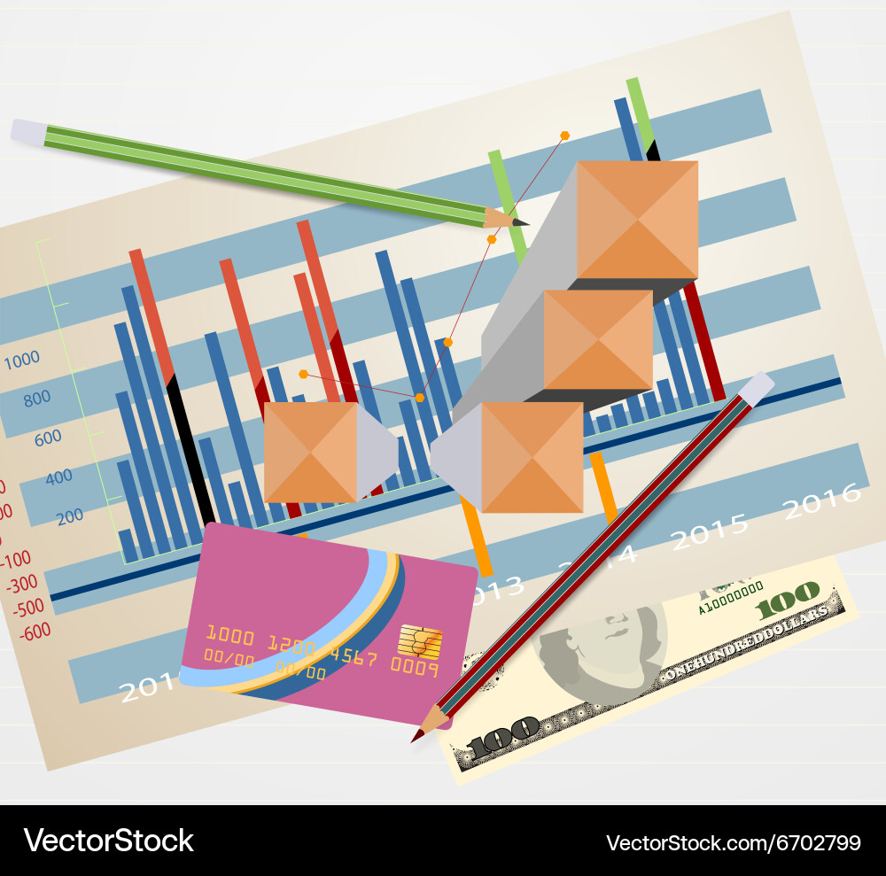 Forecast and graph vector image