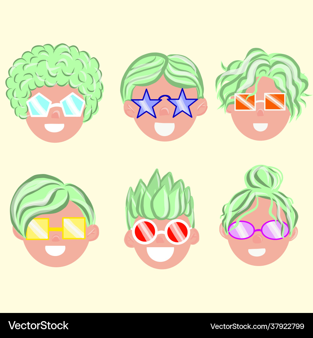 Head characters set Head characters set vector image