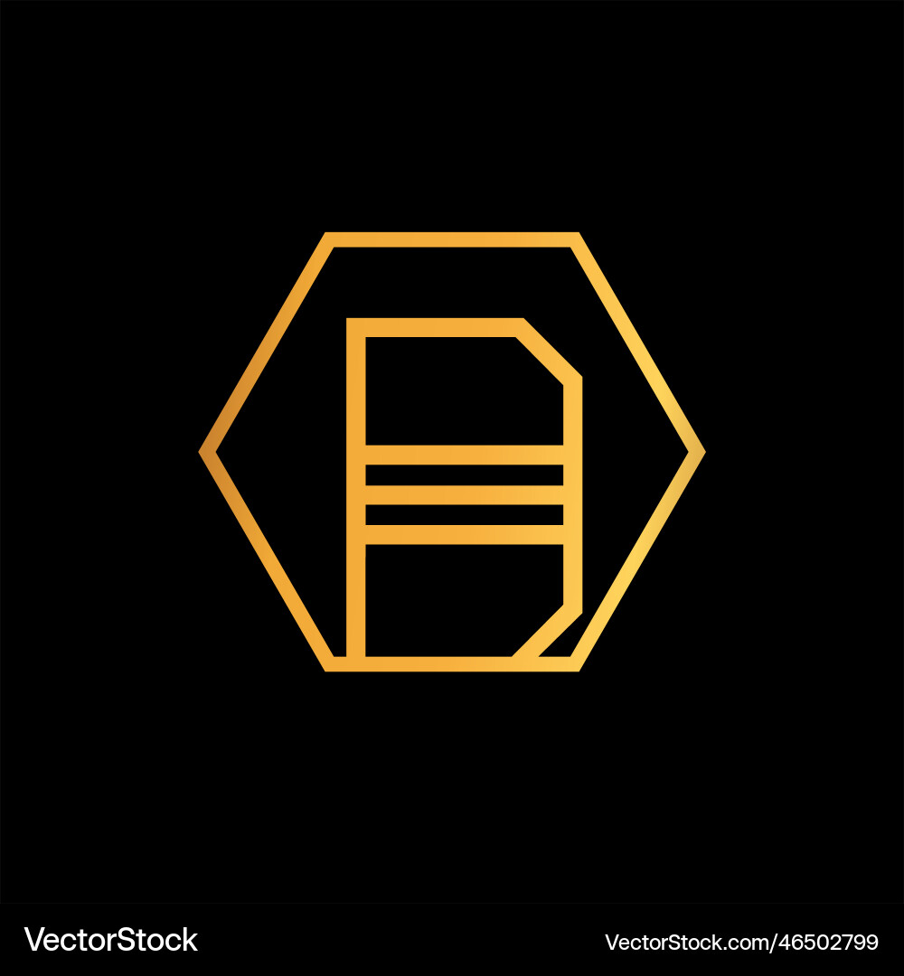 Initial d logo design with hexagon tech vector image