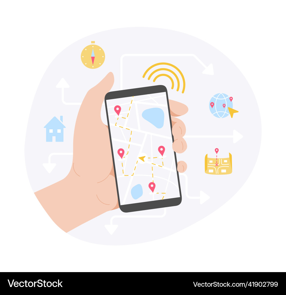 Mobile gps navigation concept Mobile gps navigation concept vector image