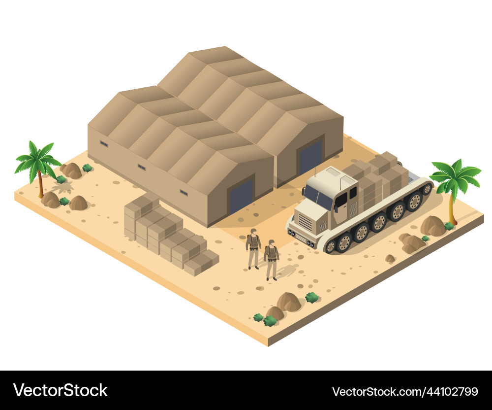 Module base camp object element for building vector image
