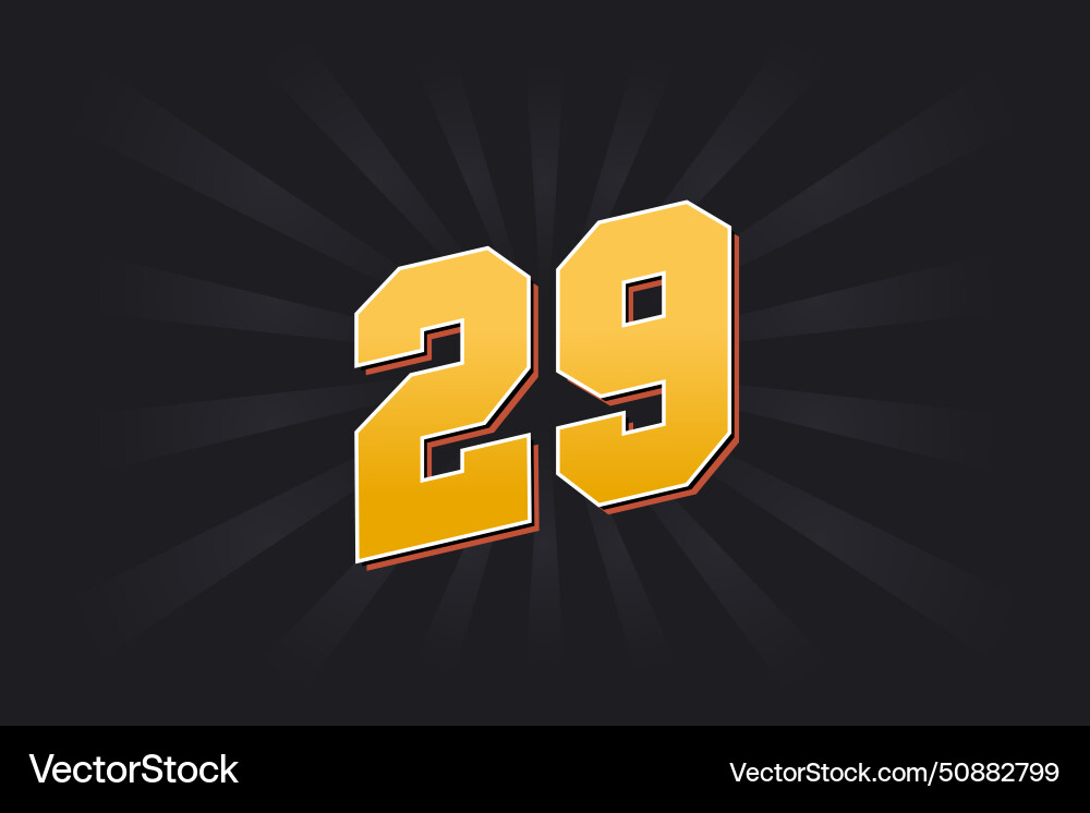 Number 29 font alphabet yellow – Royalty-Free Vector | VectorStock