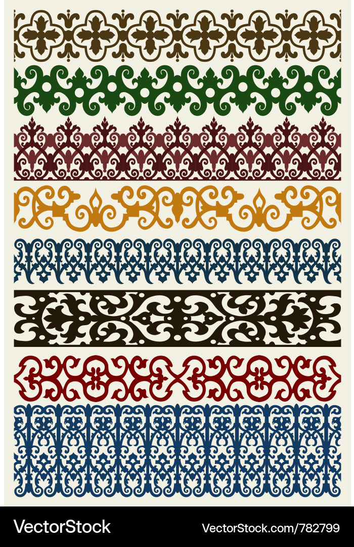 Retro lines set Vector Image